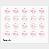 Roze kleine pompoen Baby shower Dank u Ronde Sticker (Vel)