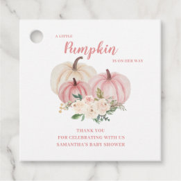 Roze Kleine Pompoen Baby shower Favor Tags Bedankjes Labels