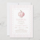 Roze Kleine Pompoen Baby shower Invitation Bedankkaart (Voorkant)