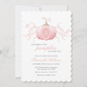 Roze Kleine Pompoen Baby shower Invitation Kaart (Voorkant)