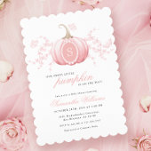 Roze Kleine Pompoen Baby shower Invitation Kaart
