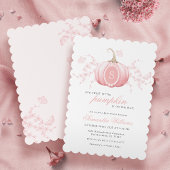 Roze Kleine Pompoen Baby shower Invitation Kaart