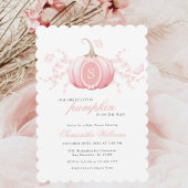 Roze Kleine Pompoen Baby shower Invitation Kaart