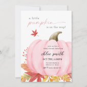 Roze Kleine Pompoen Baby shower Invitation Kaart (Voorkant)