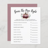 Roze kleine pompoen Baby shower raden prijs (Voorkant / Achterkant)