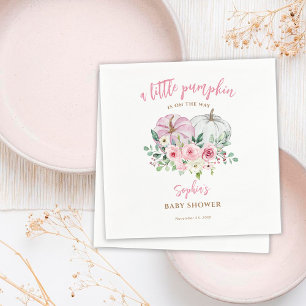 Roze Kleine Pompoen Baby Shower Servet
