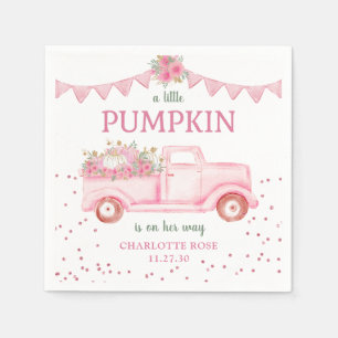 Roze Kleine Pompoen Baby Shower Servetten
