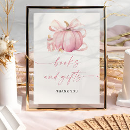 Roze kleine pompoen boeken en geschenken Baby show Poster