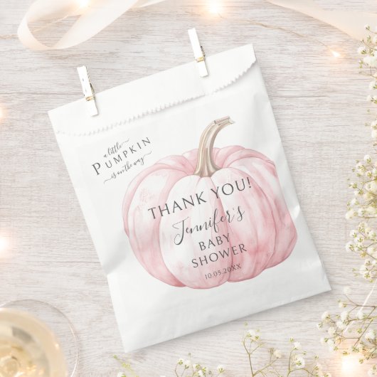 Roze Kleine Pompoen Eenvoudige Herfst Baby Meisje  Bedankzakje (Geknipt)