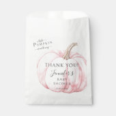Roze Kleine Pompoen Eenvoudige Herfst Baby Meisje  Bedankzakje (Voorkant)