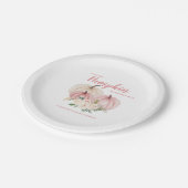 Roze kleine pompoen gepersonaliseerd Baby shower Papieren Bordje (Gekanteld)