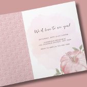 Roze Kleine Pompoen Herfst Baby shower Invitation Aankondiging