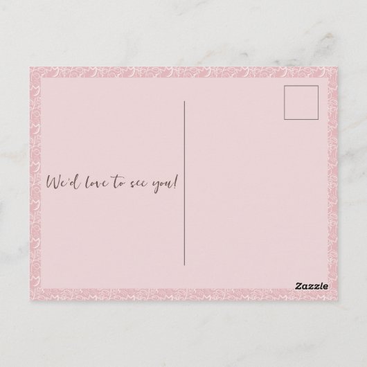 Roze Kleine Pompoen Herfst Baby shower Invitation Briefkaart (Achterkant)