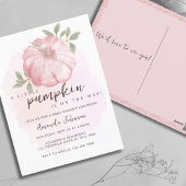 Roze Kleine Pompoen Herfst Baby shower Invitation Briefkaart