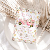 Roze Kleine Pompoen Herfst Baby shower Invitation Kaart