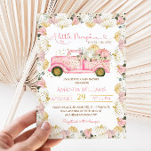 Roze Kleine Pompoen Herfst Baby shower Invitation Kaart