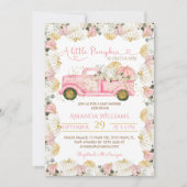 Roze Kleine Pompoen Herfst Baby shower Invitation Kaart (Voorkant)