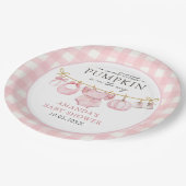 Roze Kleine Pompoen Herfst Baby shower Papier Bord (Gekanteld)
