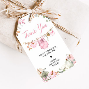 Roze Kleine Pompoen Herfst Herfst Baby Favoriet Ta Cadeaulabel