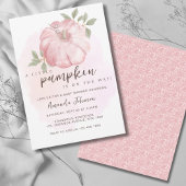 Roze Kleine Pompoen Herfst Herfst Baby shower Kaart