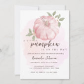 Roze Kleine Pompoen Herfst Herfst Baby shower Kaart (Voorkant)
