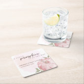 Roze Kleine Pompoen Herfst Herfst Baby shower Kartonnen Onderzetters (Insitu)