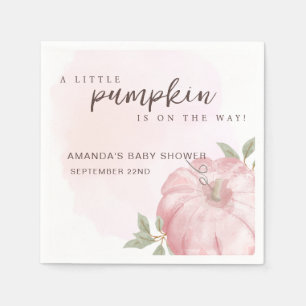 Roze Kleine Pompoen Herfst Herfst Baby shower Servet