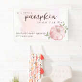 Roze Kleine Pompoen Herfst Herfst Baby shower Spandoek (Insitu)