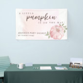Roze Kleine Pompoen Herfst Herfst Baby shower Spandoek (Beurs)