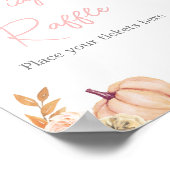 Roze Kleine Pompoen Herfst Luier Raffle Bord Poster (Hoek)
