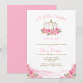 Roze Kleine Pompoen Herfst Meisje Baby shower Kaart (Voorkant / Achterkant)