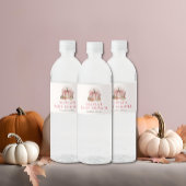 Roze Kleine Pompoen Herfst Meisje Baby shower Waterfles Etiket