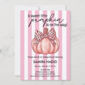 Roze kleine pompoen Het is een Girl Autumn Baby sh Kaart (Voorkant)