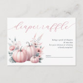 Roze Kleine Pompoen Luier Raffle Informatiekaartje (Voorkant)