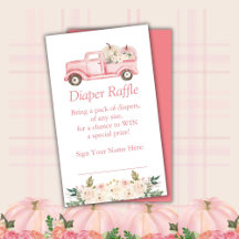 Roze Kleine Pompoen Luier Raffle Ticket