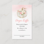 Roze kleine pompoen luiervoer Raffle Ticket Informatiekaartje (Voorkant)