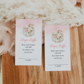 Roze kleine pompoen luiervoer Raffle Ticket Informatiekaartje