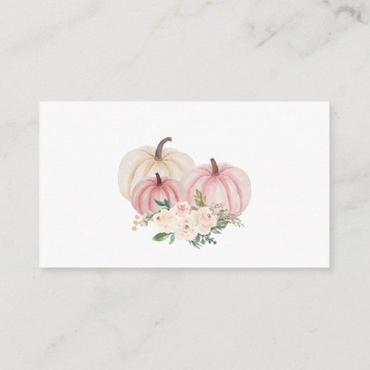 Roze kleine pompoen luiervoer Raffle Ticket Informatiekaartje (Achterkant)