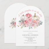 Roze Kleine Pompoen Meisje Baby shower Kaart (Voorkant / Achterkant)