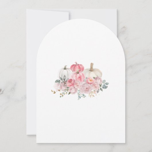 Roze Kleine Pompoen Meisje Baby shower Kaart (Achterkant)