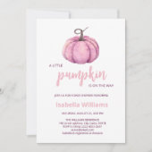 Roze kleine pompoen meisje Baby shower Kaart (Voorkant)