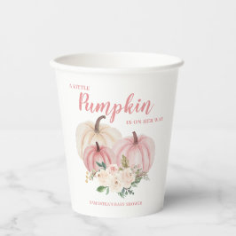 Roze Kleine Pompoen Meisje Baby shower Papieren Bekers