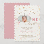 Roze kleine pompoen Onederful Foto 1e verjaardag Kaart (Voorkant / Achterkant)