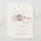 Roze kleine pompoen Onederful Foto 1e verjaardag Kaart (Voorkant)