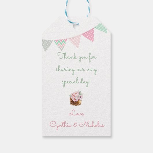 Roze Kleine Pompoen Patch Dank u Cadeau Label Cadeaulabel (Achterkant)