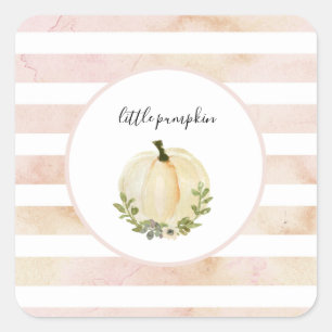 Roze Kleine Pompoen Stickers Blush Witte Pompoen