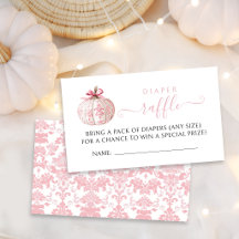 Roze Kleine Pompoen Strik Luier Tombola Baby Showe