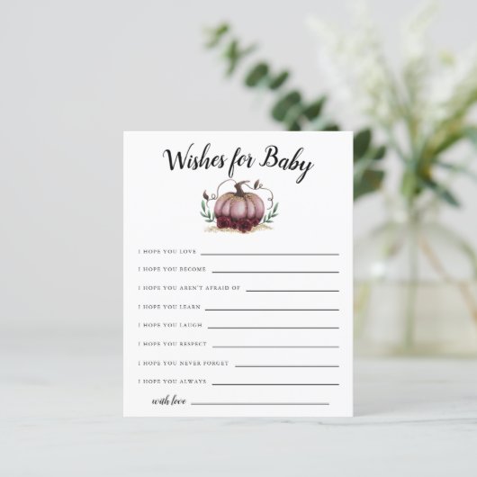 Roze kleine pompoen voor Baby Kaart (Staand voorkant)