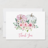 Roze kleine pompoenBaby shower Bedankkaart (Voorkant)
