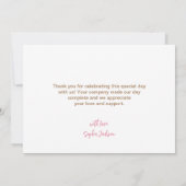 Roze kleine pompoenBaby shower Bedankkaart (Achterkant)